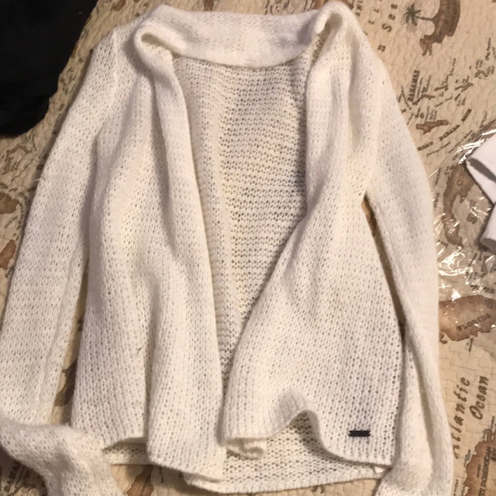 Hollister white cardigan